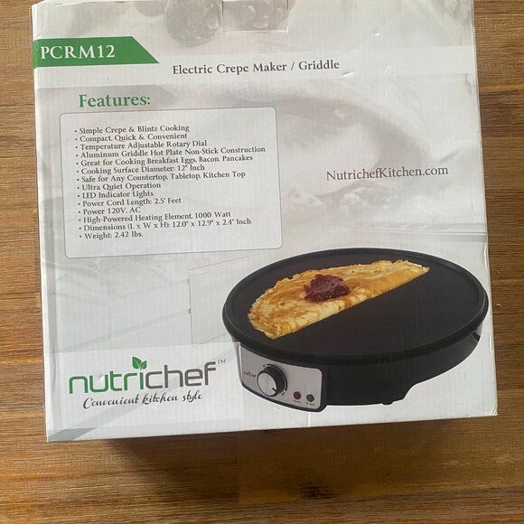 Nutrichef Electric Crepe Maker / Griddle, Hot Plate Cooktop - Picture 4 of 4